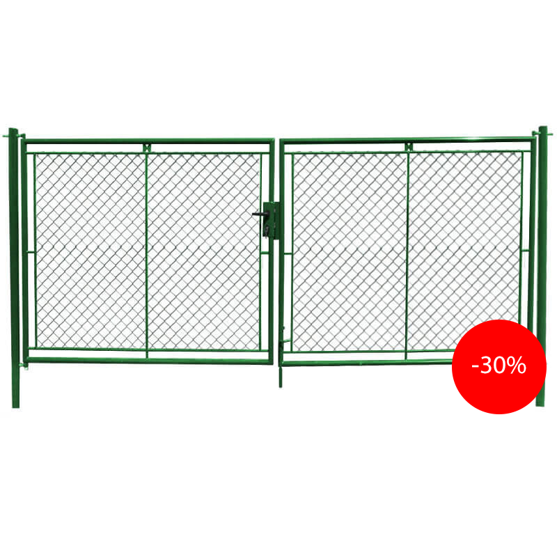 Brána dvoukřídlá FAB zelená, šíře 360 cm
